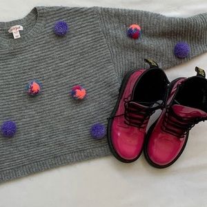 Doc Marten Kids Pink  Delaney Combat Boots